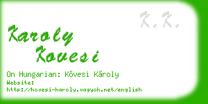 karoly kovesi business card