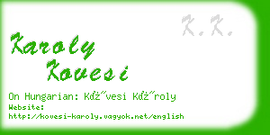 karoly kovesi business card